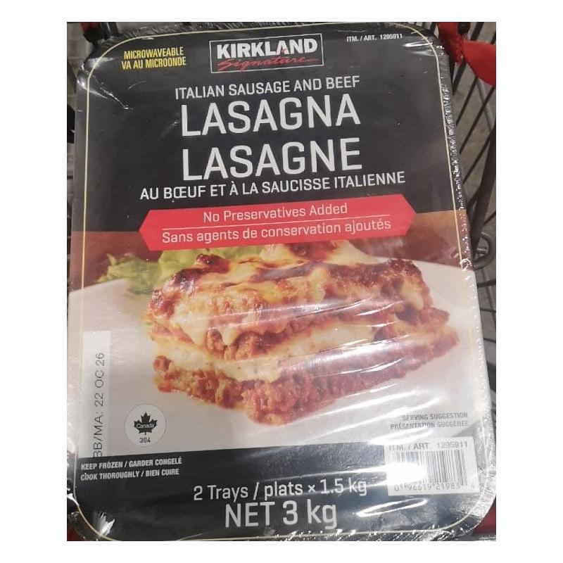 Kirkland Signature Meat Lasagna 2x1.5 kg DeliverGrocery Online (DG), 93542793 Québec Inc.