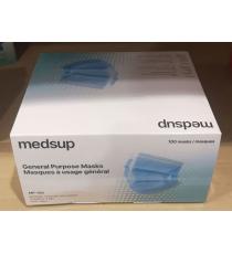 MedSup Canada Procedure Mask, Ear loop, Disposable, 3 Layers, Blue, 100 masks