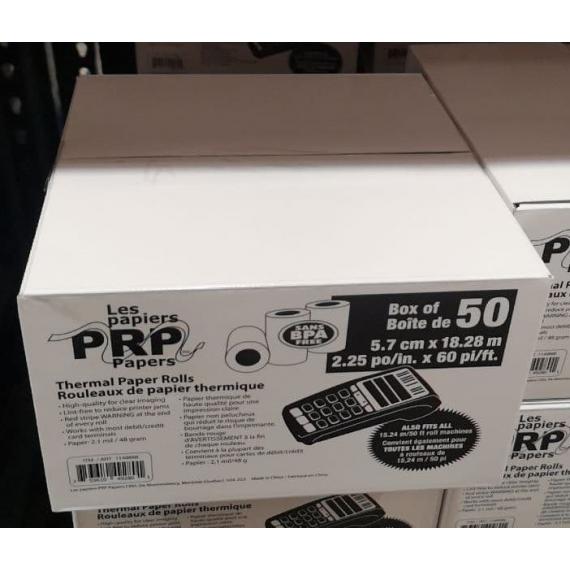 PRP POS Thermal Paper Rolls 2.25 in x 60 ft Pack of 50