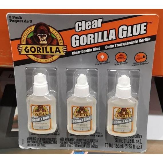 Gorilla - Colle Transparente 1.75 oz Paquet de 3