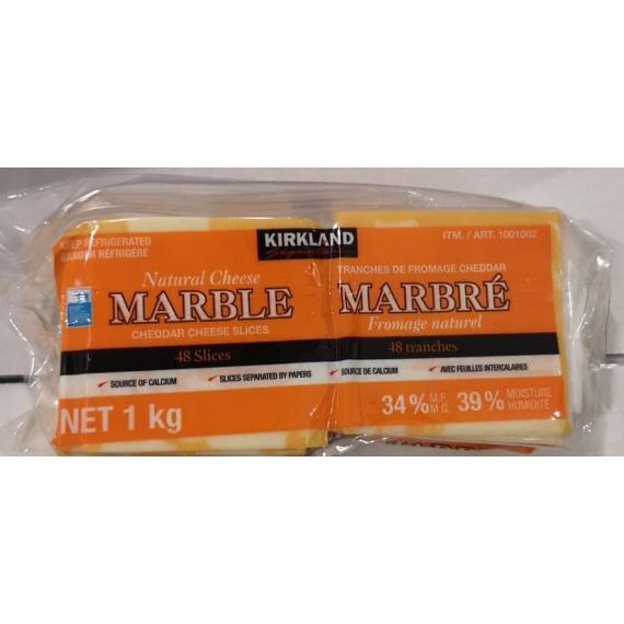 Kirkland Signature - Fromage cheddar marbré en tranches 1 kg