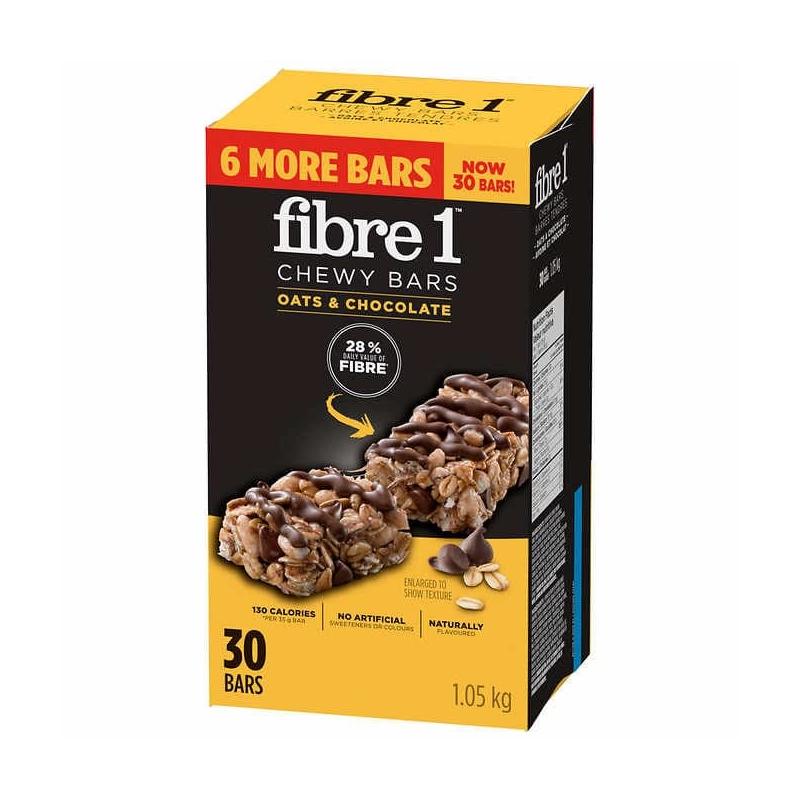 Fibre 1 Chewy Bars Oats & Chocolate, 30 × 35 g , 1.05 kg Deliver