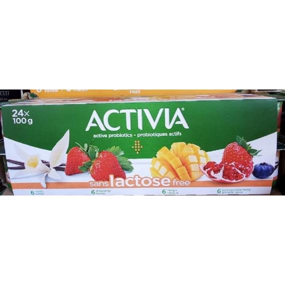 DANONE ACTIVIA Lactose Free Yogurt, 24 x 100 g