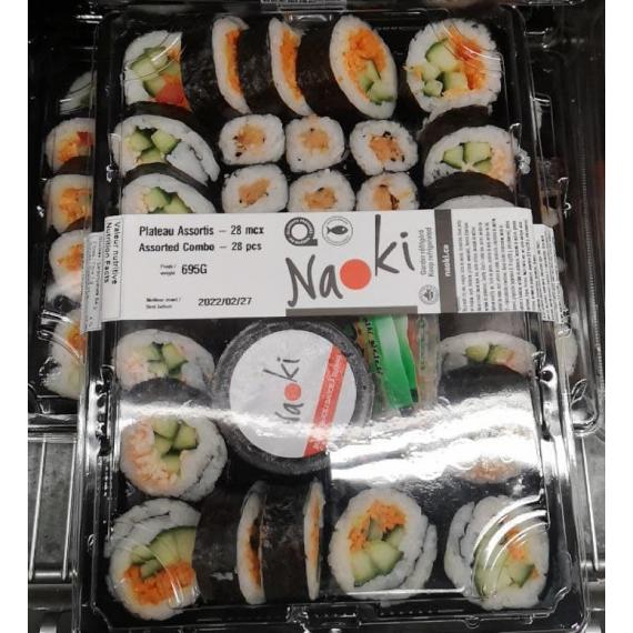 NAOKI Plateau Assorti Sushi 28 Pièces 695 g