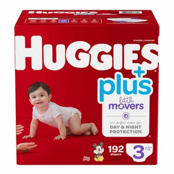 Huggies - Couches Little Movers Plus, taille 3, boîte de 192