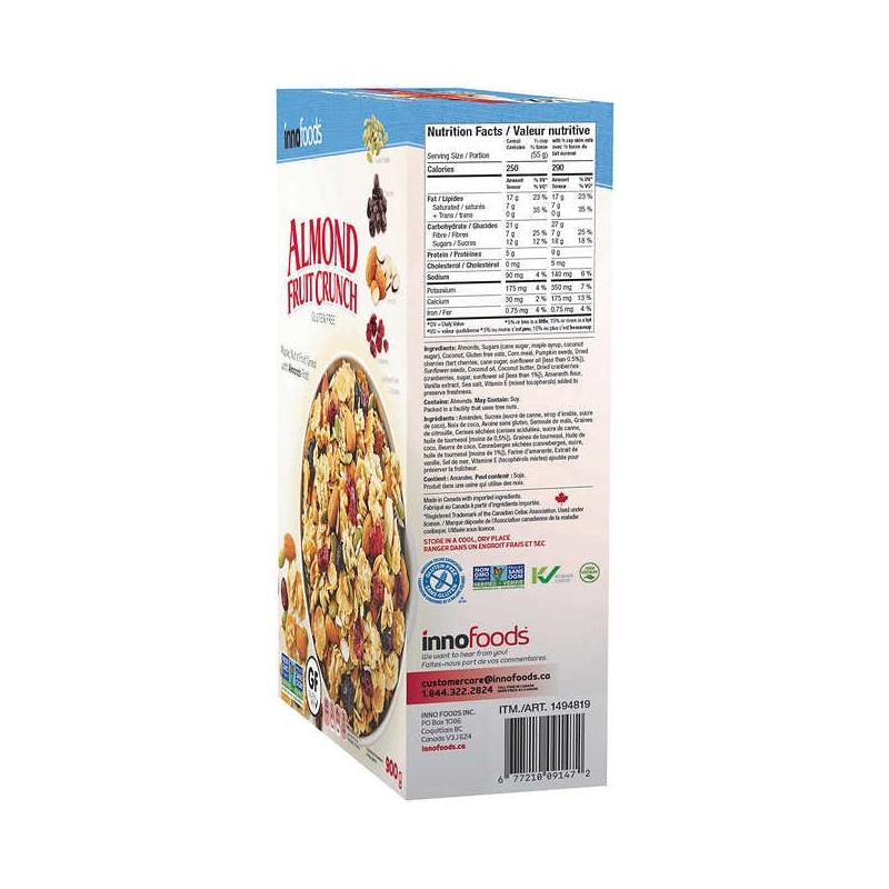 Inno Foods Gluten Free Almond Fruit Crunch Cereal, 900 g Deliver