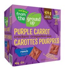 Real Food From The Ground Up - Craquelins aux carottes pourpres à saveur ranch 454 g