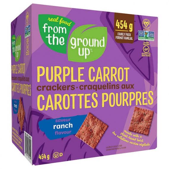 Real Food From The Ground Up - Craquelins aux carottes pourpres à saveur ranch 454 g