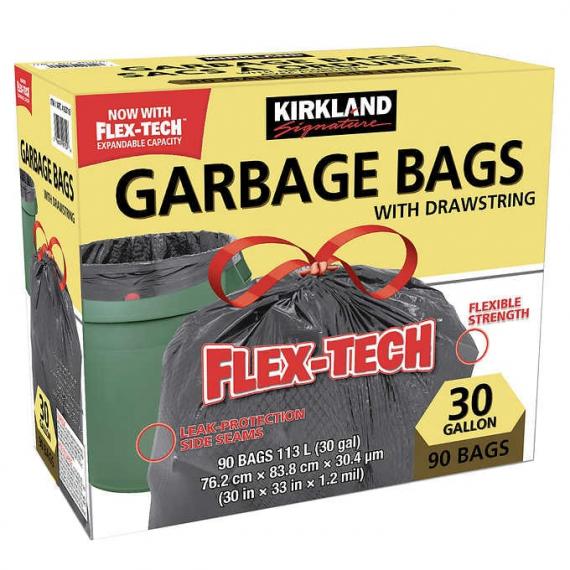 Kirkland Signature Drawstring Garbage Bags Pack of 90