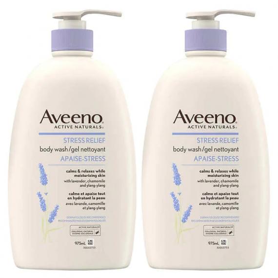 Aveeno Stress Relief Body Wash for Dry Skin 2 x 975 ml