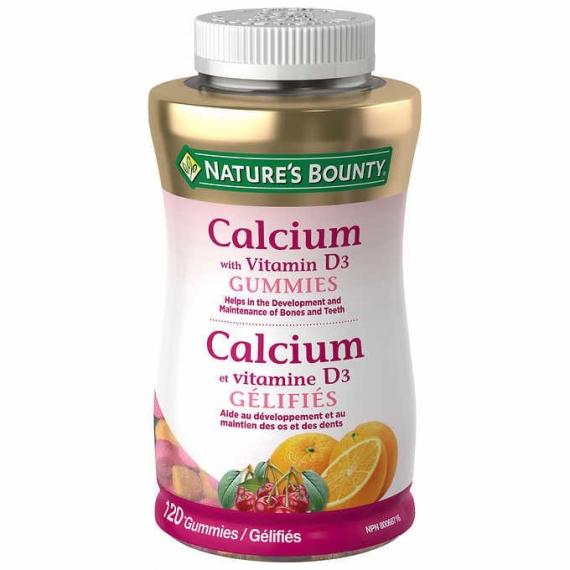 Nature’s Bounty – Supplément gélifiés de Calcium et de vitamine D3 pour adultes - 120 vitamines gélifiés