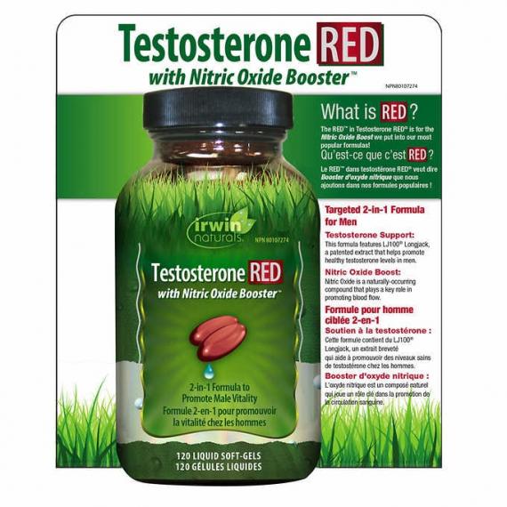 Testosterone RED with Nitric Oxide Booster™ 120 Gélules Liquides