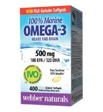 Webber Naturals 100% marine omega-3 400 fish gelatin softgels