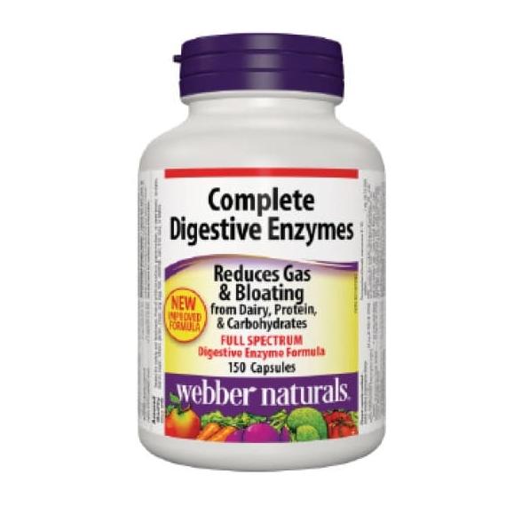 Webber Naturals - enzymes digestives complètes 150 comprimés