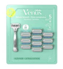 Rasoir Gillette Venus Doux Somptueux Sensible pour femmes – 1 manche avec 11 cartouches