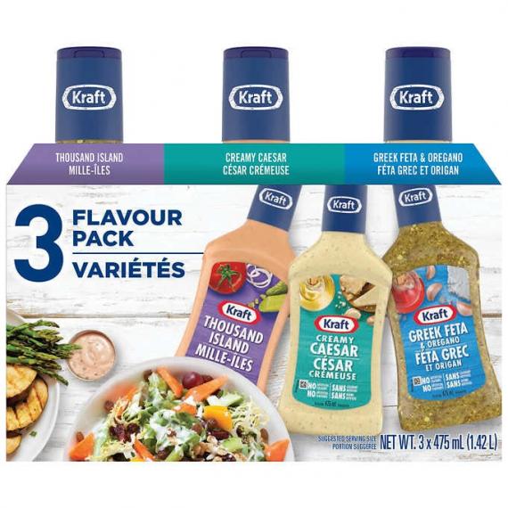 Kraft - Ensemble de vinaigrettes variées 3 × 475 mL