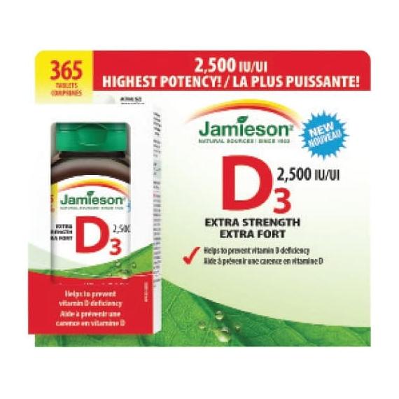 Jamieson extra strength vitamin D3, 365 tablets