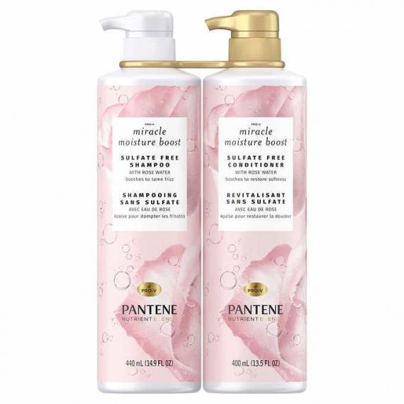 Pantene Nutrient Blends Shampoo and Conditioner with Rose Water, 2-pack