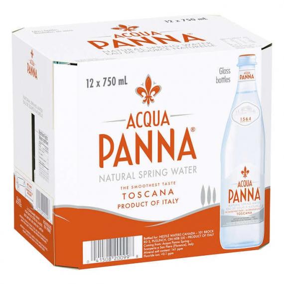 Acqua Panna - Eau de source naturelle, Bouteilles en verre 12 × 750 ml