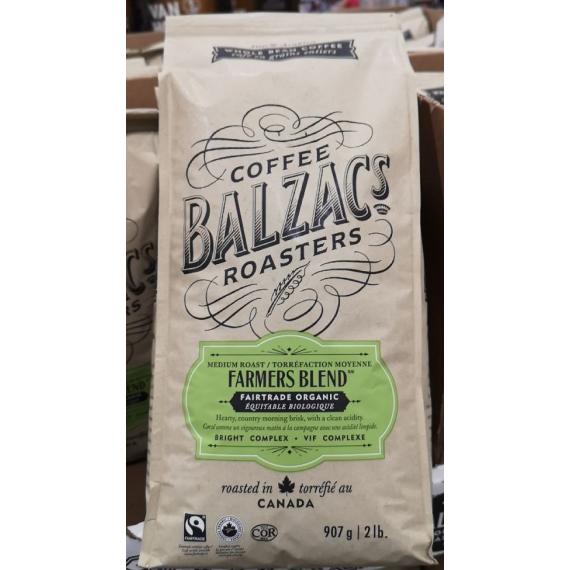 Balzac's Coffee Roasters, , grains entiers, torréfaction moyenne, biologique, mélange fermier 907 g