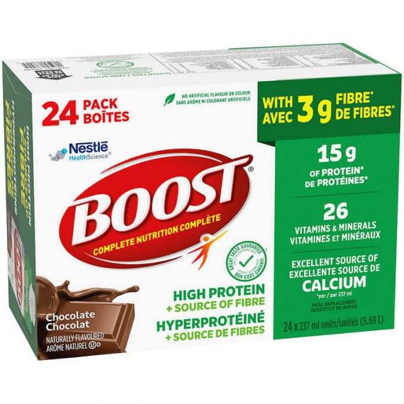 Boost - Substitut de repas liquide hyperprotéiné avec fibre 24 x 237 ml