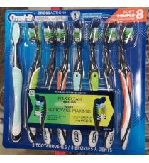 Oral-B, Brosses à Dents, Nettoyage Maximal, souple, Paquet de 8