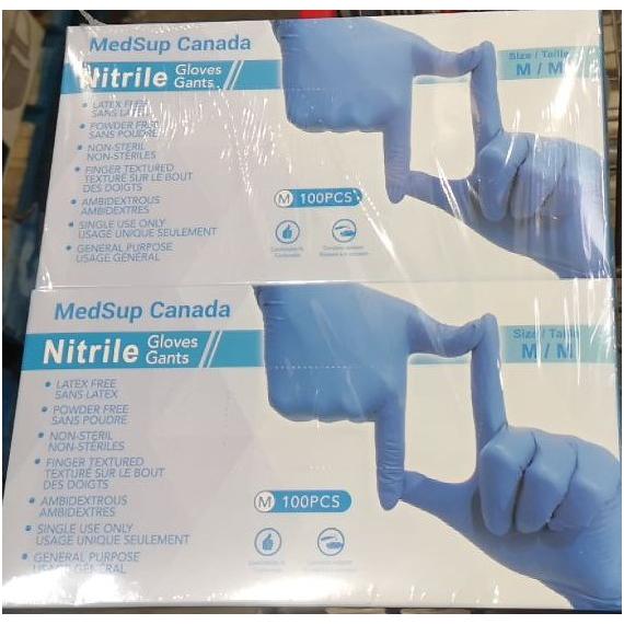 MedSup Canada Gants en nitrile, moyens, sans latex, non stériles, 2 paquet de 100