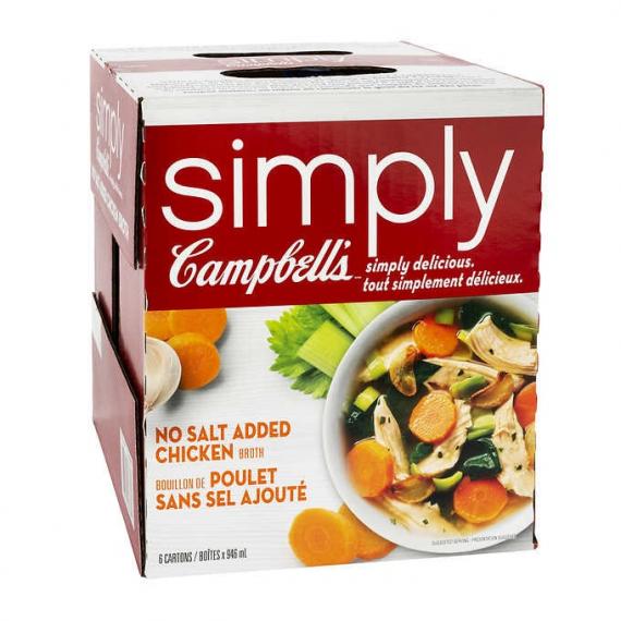 Simply Campbell’s No Salt Added Chicken Broth 6-pack