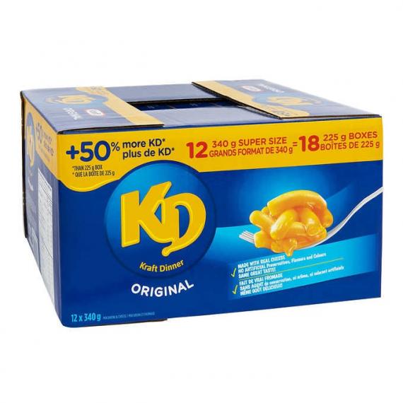 Kraft Dinner - Macaroni et fromage à saveur originale 12 × 340 g