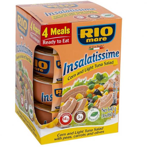 Rio Mare Insalatissime Corn and Light Tuna Salad 4 × 160 g