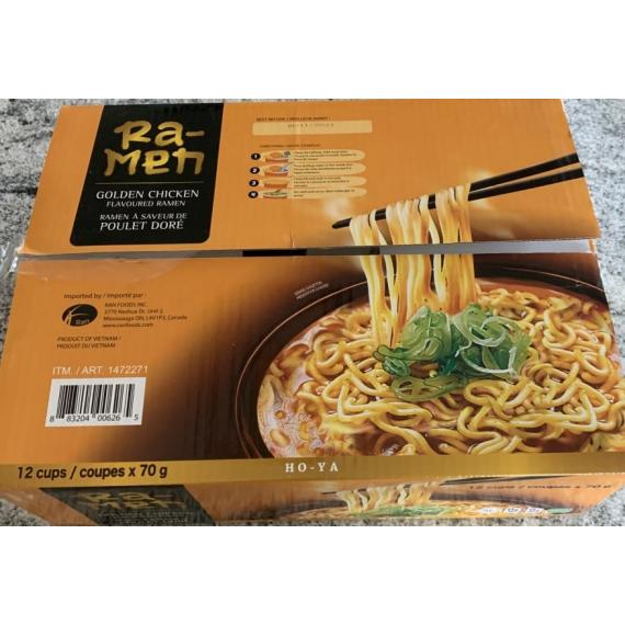 Ho-Ya - Ramen A Saveur de Poulet Doré 12x70 g