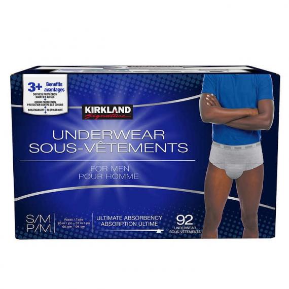 Kirkland Signature - Sous-vêtements de protection pour hommes petit/moyen paquets de 92