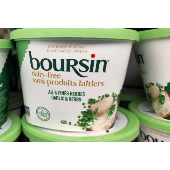 Boursin - Sans produits laitiers - Herbes et ail 425 g