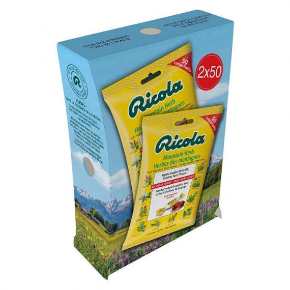 Ricola - Pastilles contre la toux aux herbes des montagnes 2 x 50 pastilles