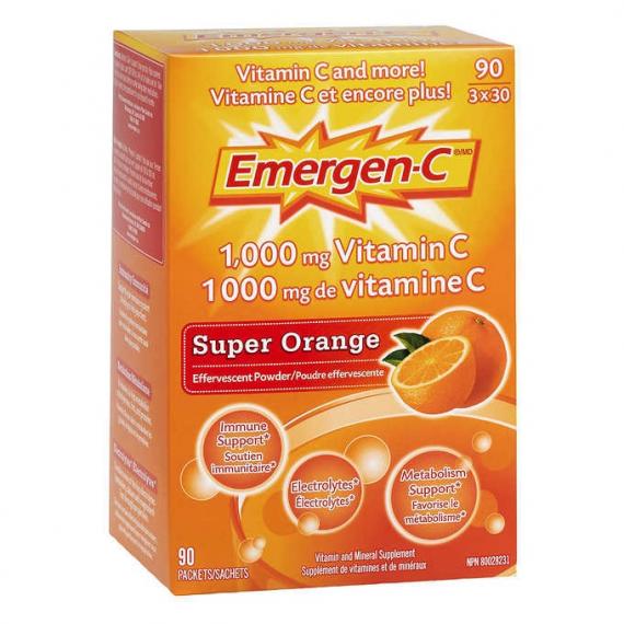 Emergen- Vitamine C et Supplément Minéral, 3 packs de 30
