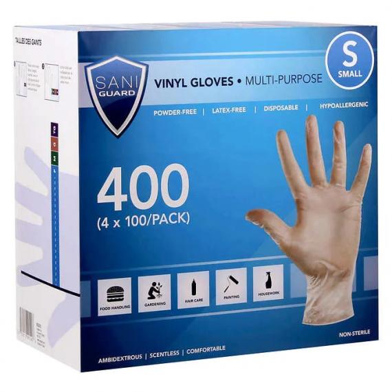 Sani Guard Small Vinyl Gloves 4 packs of 100