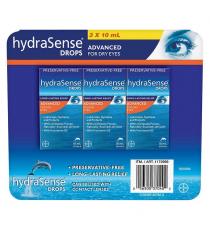 HydraSense – Gouttes pour les yeux secs formule avancée 3 x 10 ml