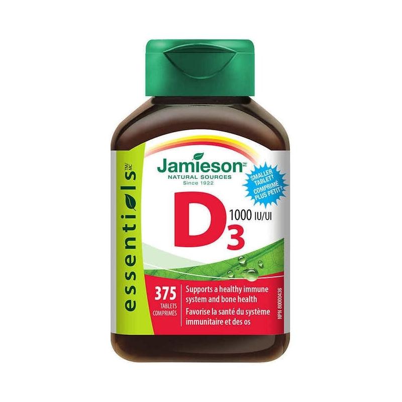Jamieson Vitamin D3 1,000 IU 2 packs of 375 tablets DeliverGrocery
