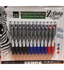 Zebra Z-Grip Flight Stylo, paquet de 25