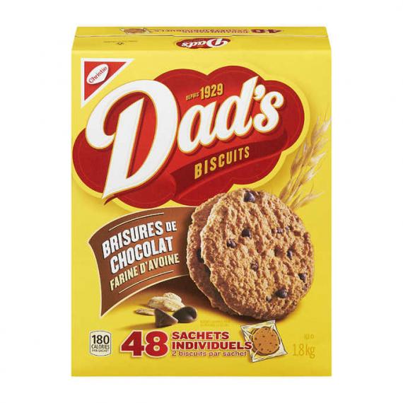 Dad’s - Biscuits à l’avoine et aux pépites de chocolat 48 paquets de 2