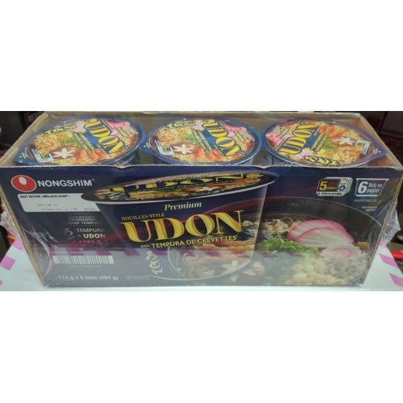 NONGSHIM - UDON Premium - Tempura De Crevettes, 6 x 101 g