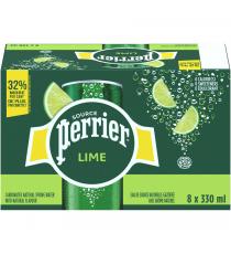 Perrier - Lime Carbonated Natural Spring Water with Natural Flavour, Can 8x330.0 ml