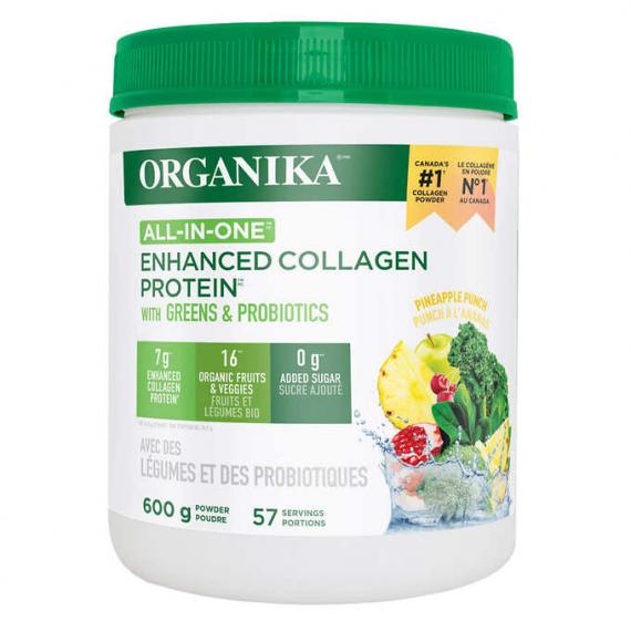 Organika - Poudre de protéine de collagène améliorée tout-en-un 600 g