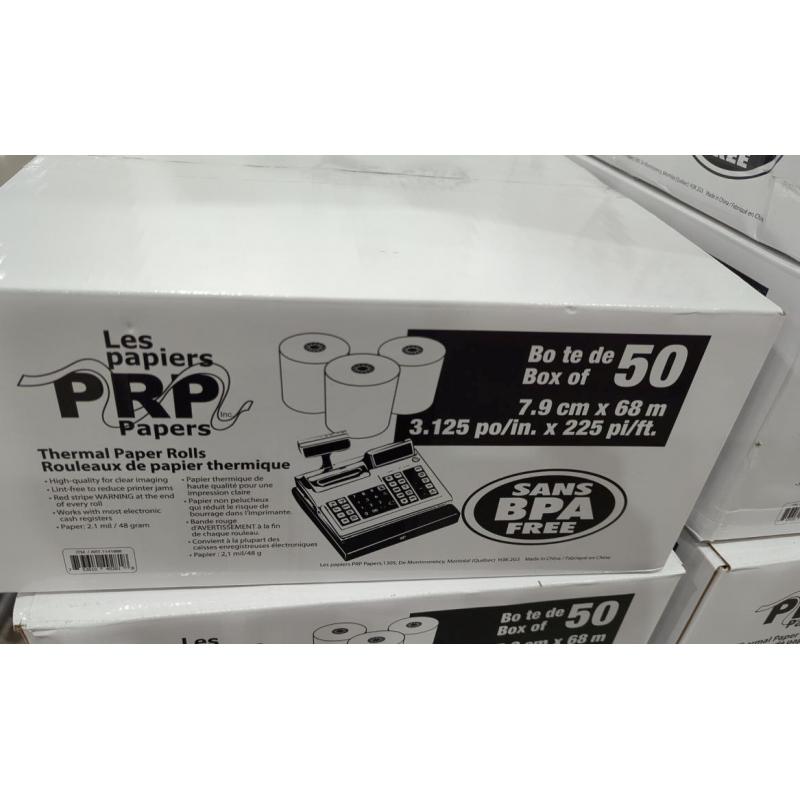 PRP Thermal Paper Rolls - 1.5 Inch X 55g Credit Card Machine Paper With End Warning Stripe