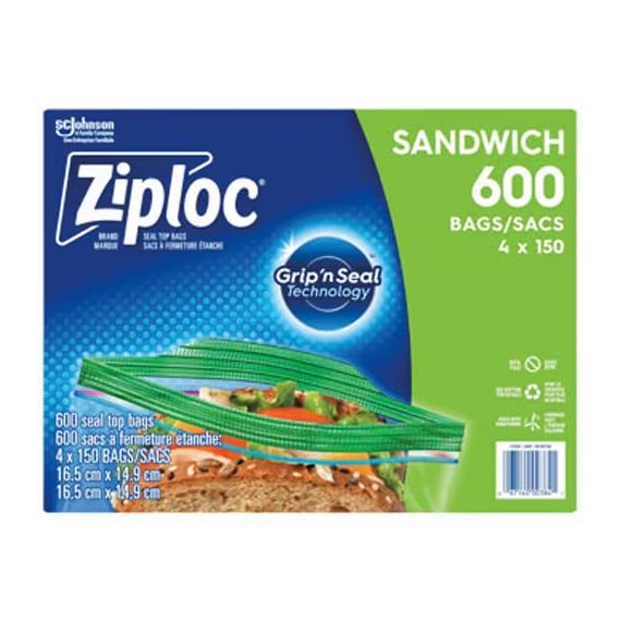 Ziploc - sacs à sandwich 4 × 150 sachets