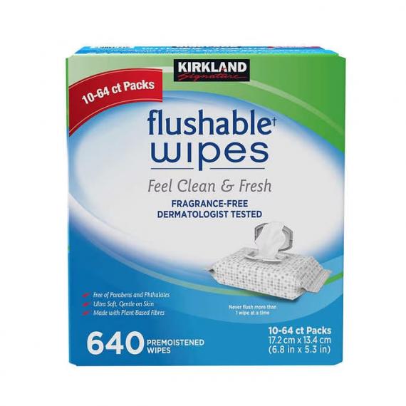 Kirkland Signature - Lingettes humides jetables, 10 × 60 + 2 formats voyage