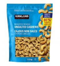 Kirkland Signature Roasted Whole Unsalted Cashews 1.13 kg