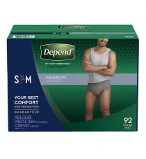 Depend - Sous-vêtements à absorption maximale pour homme petit/moyen 92 unités