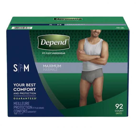 Depend - Sous-vêtements à absorption maximale pour homme petit/moyen 92 unités