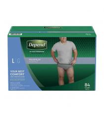 Depend Men's Maximum Absorbency Underwear Large 84 counts
